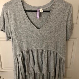 Gray peplum tee